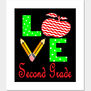 "LOVE Second Grade" Teachers Teaching Posters and Art